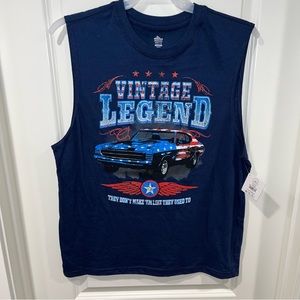 New vintage legend Celebrate Men's Americana Graphic Muscle Tank Top nave blue